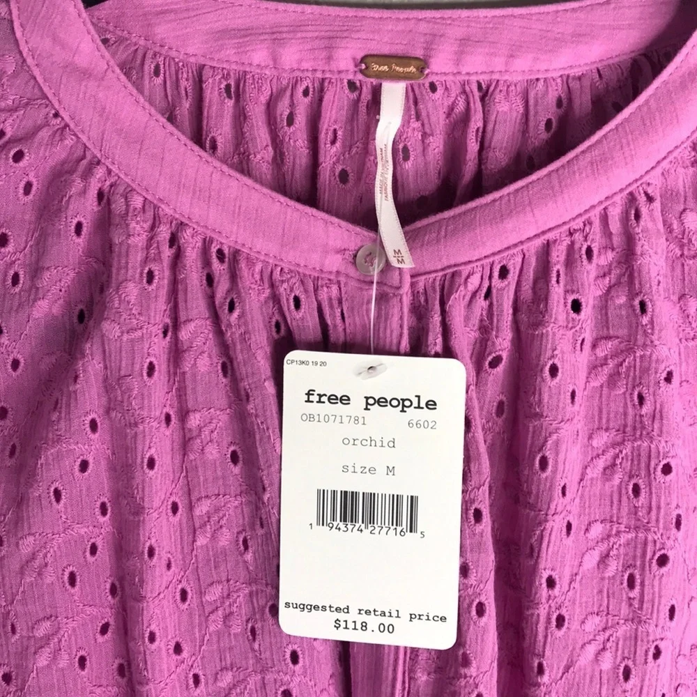 FREE PEOPLE Maddison Eyelet Blouse NWT M